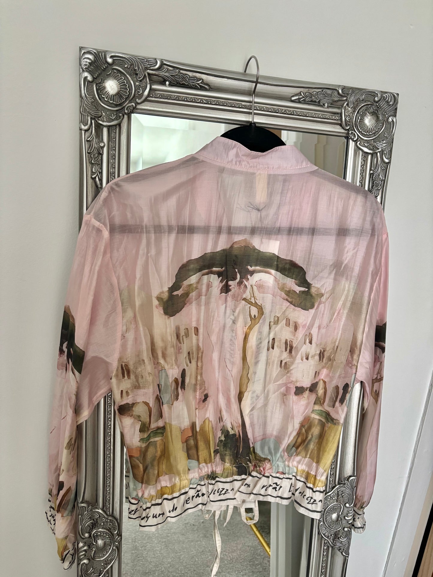Chiffon Print Zip Jacket