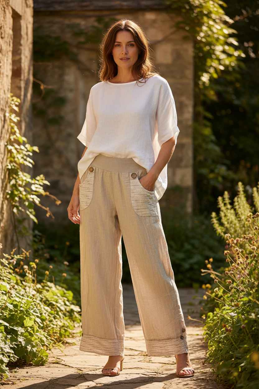 Plain Linen Trousers