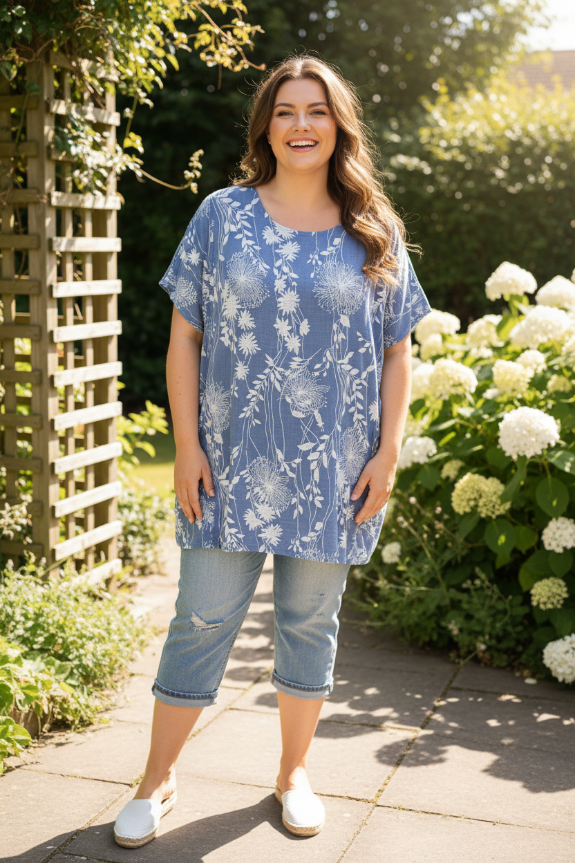 Cotton Plus Size Tunic With Pockets