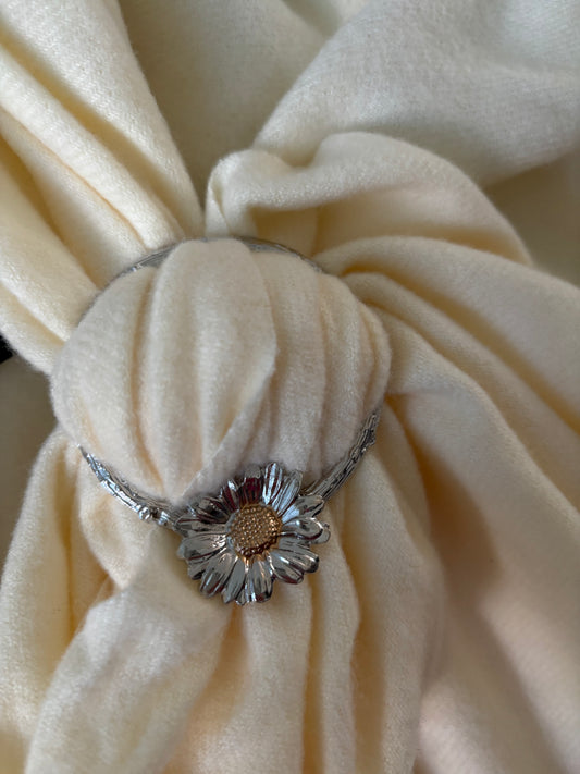 Daisy Scarf Ring - Silver & Rose Gold