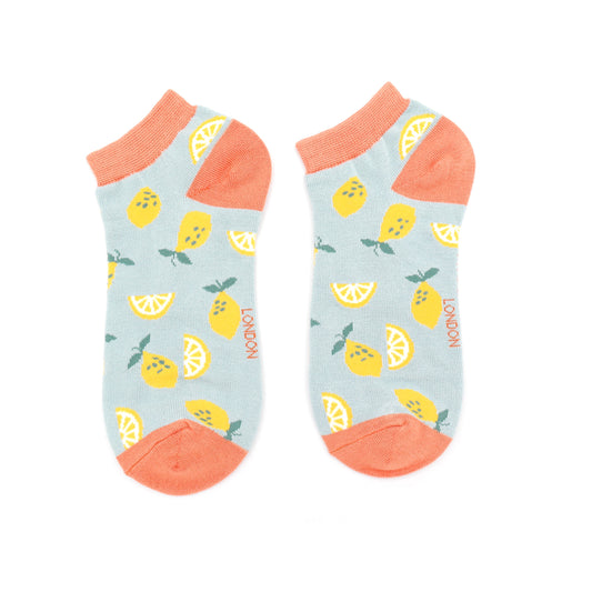 Bamboo Trainer Socks For Women - Lemons