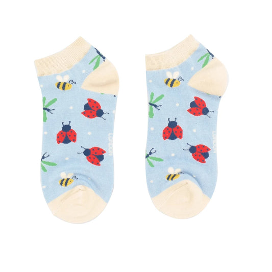 Bamboo Trainer Socks For Women - Ladybirds