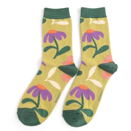 Bamboo Socks For Women - Retro Floral