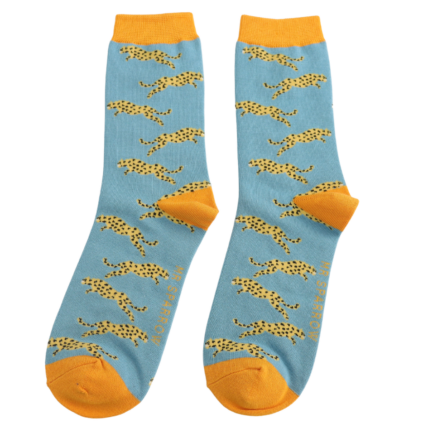 Bamboo Socks For Men - Leaping Leopards