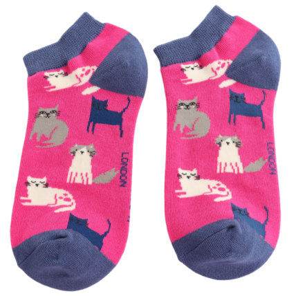 Bamboo Trainer Socks For Women - Cute Kitten