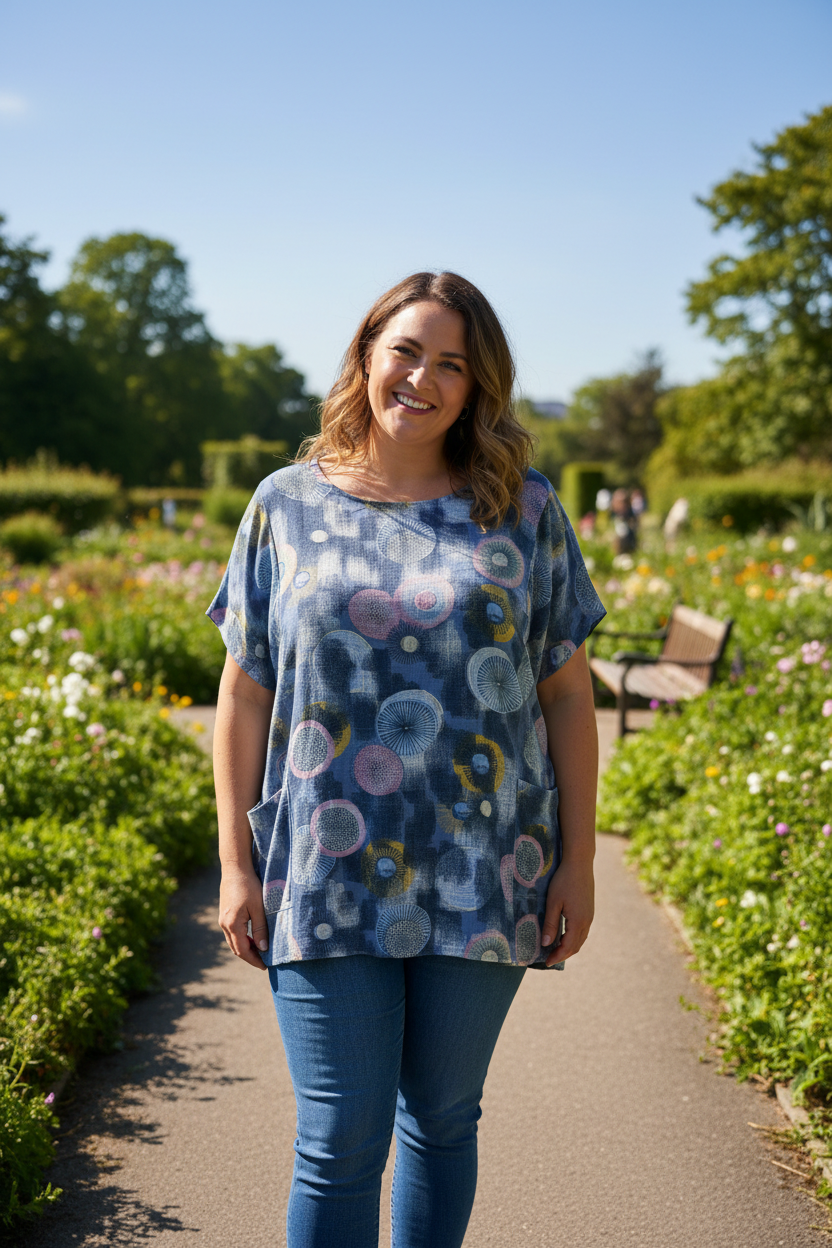 Cotton Plus Size Tunic With Pockets