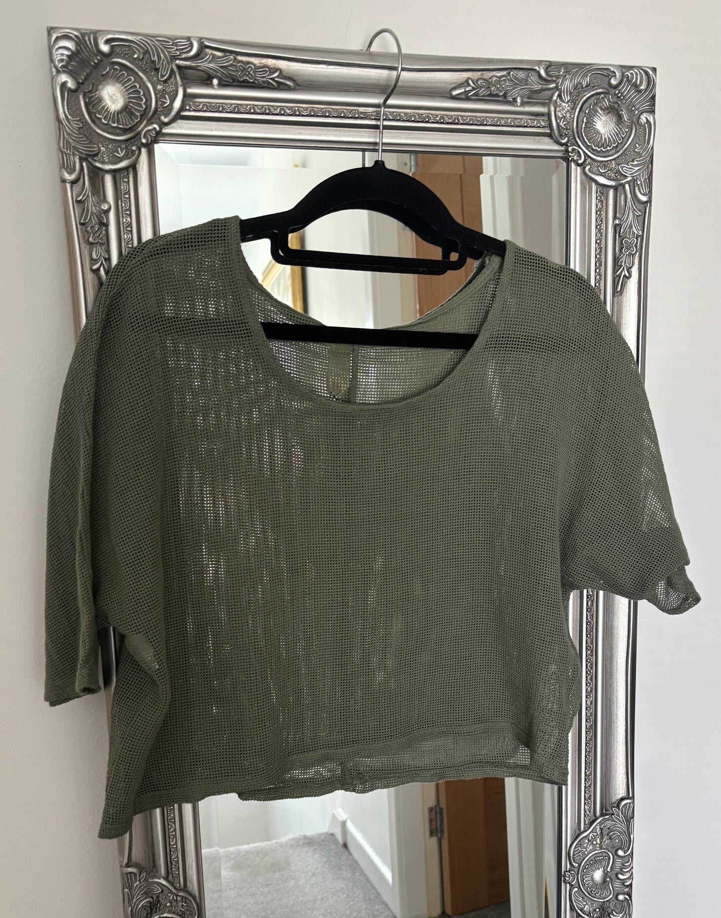Cotton Dress With Mesh Over Top