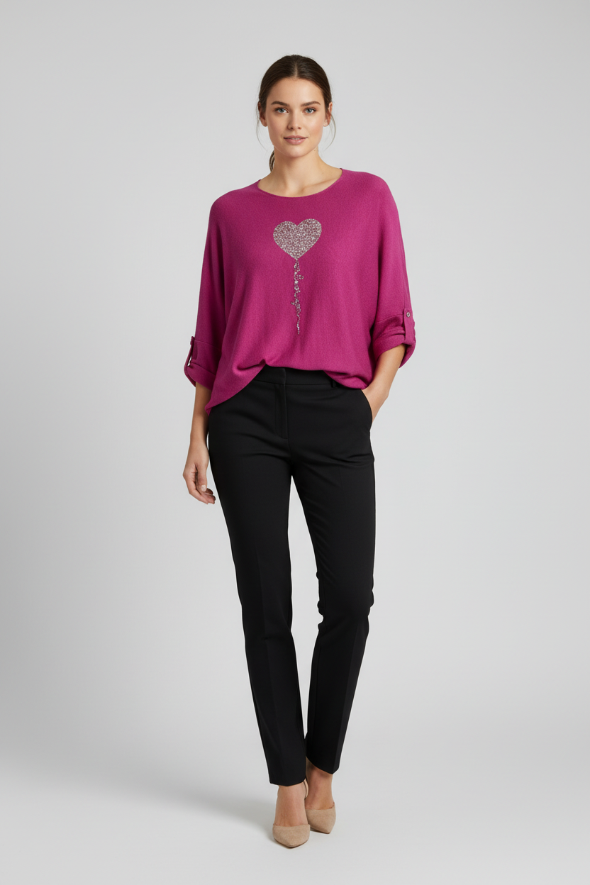 Sequin Heart Balloon Jumper