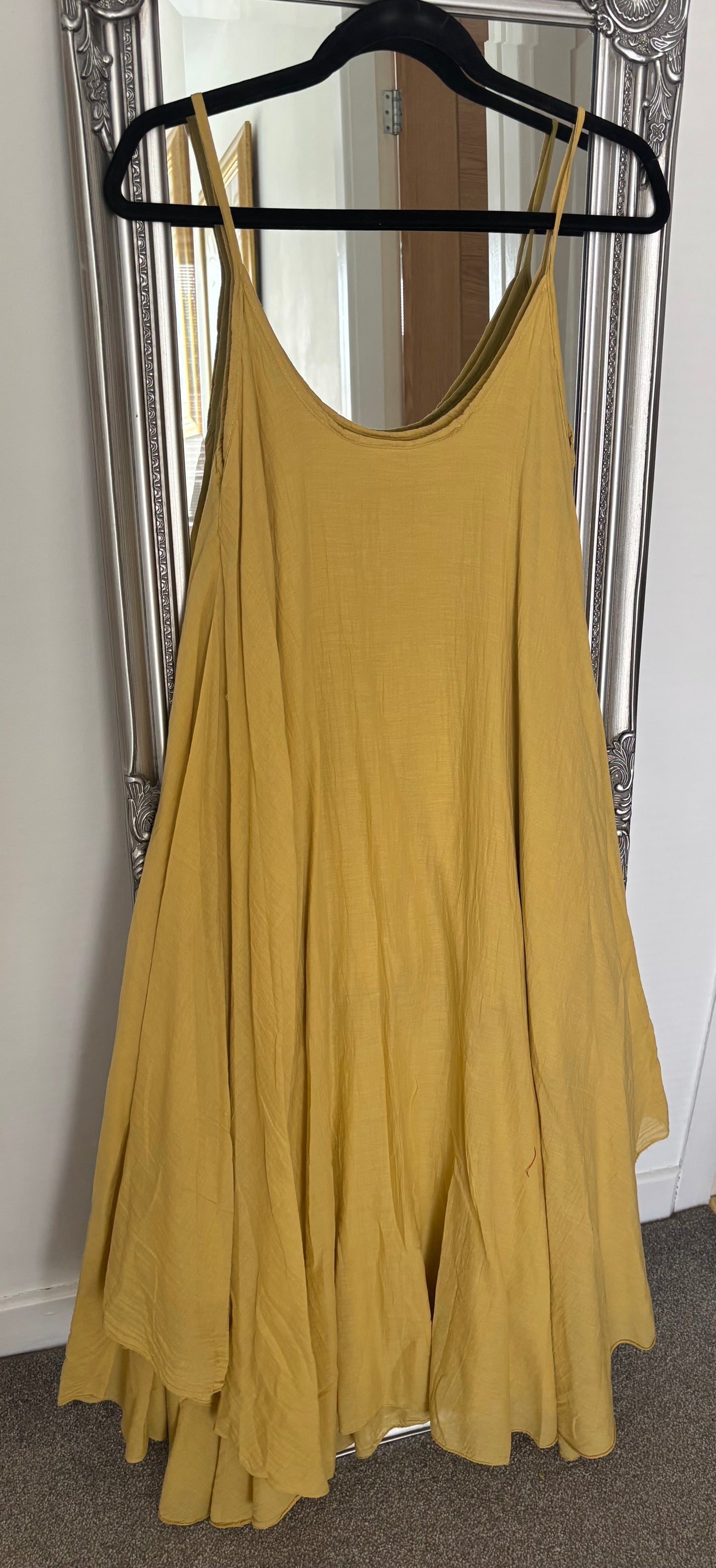 Cotton Dress With Mesh Over Top
