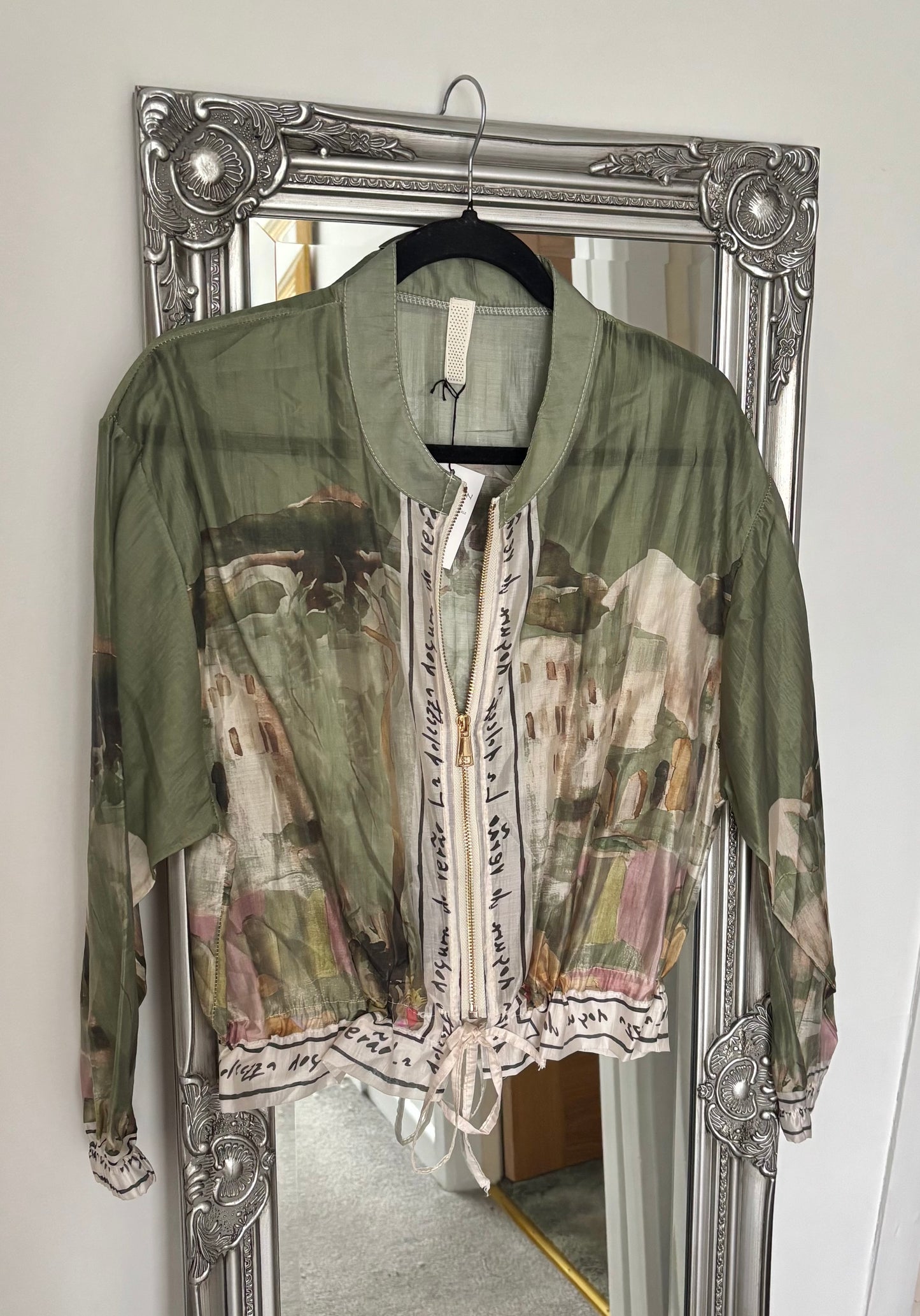 Chiffon Print Zip Jacket