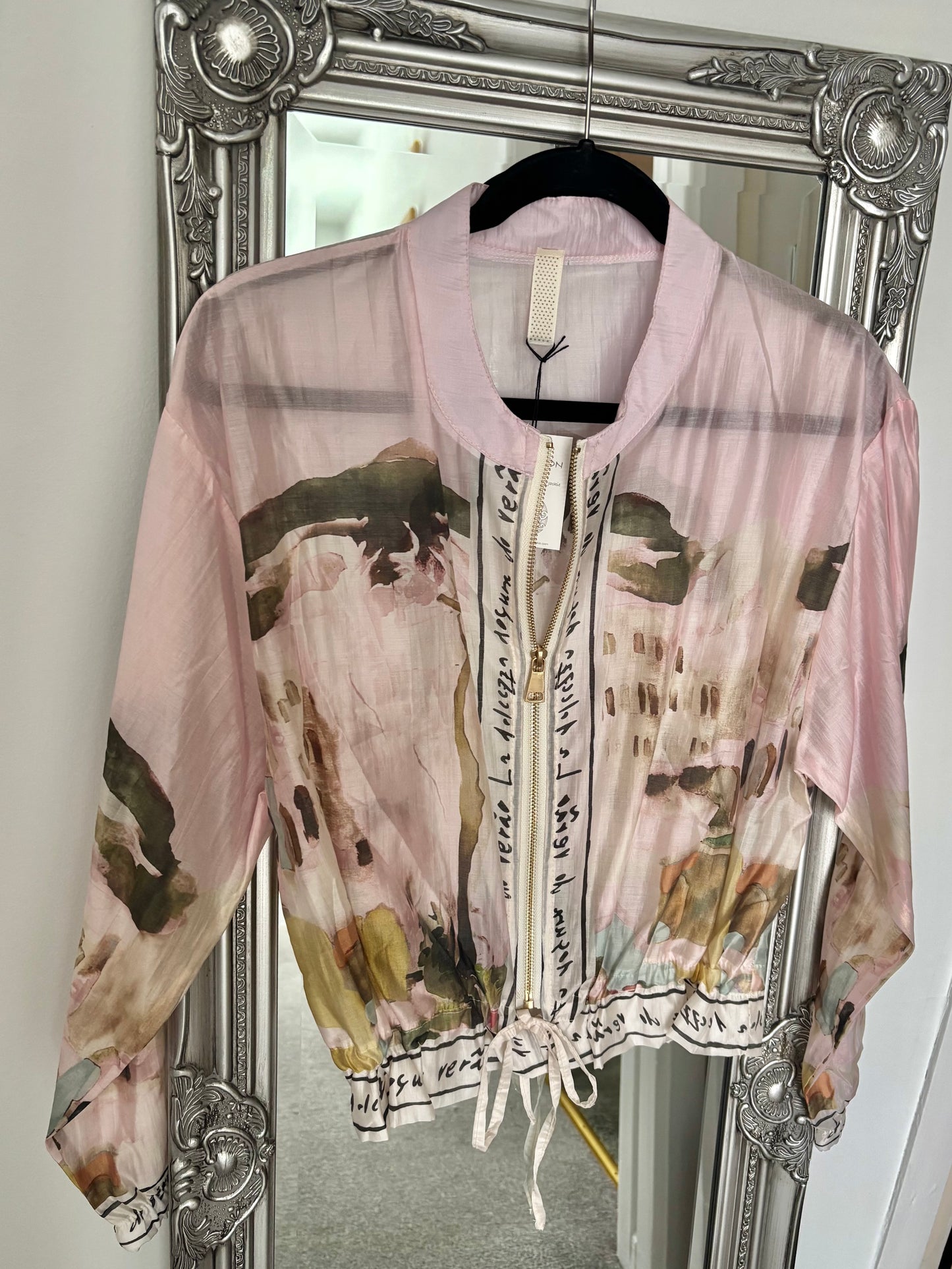 Chiffon Print Zip Jacket