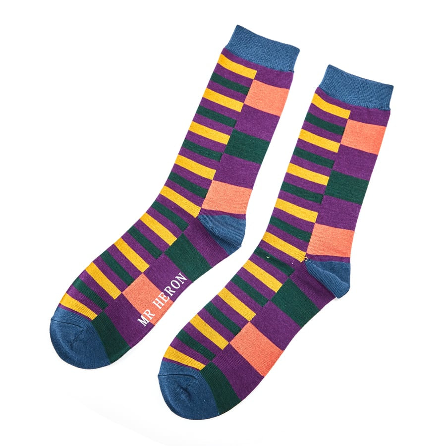 Bamboo Socks For Men - Thick & Thin Stripes