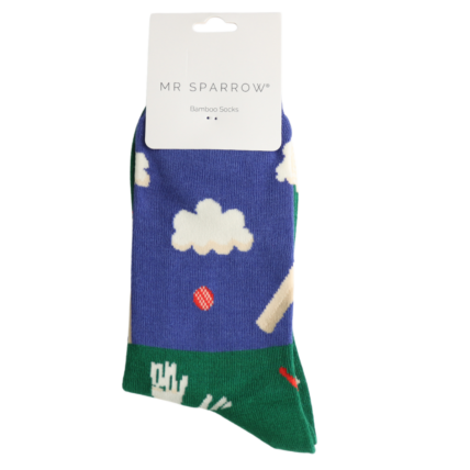 Bamboo Socks For Men - Cricket Scene