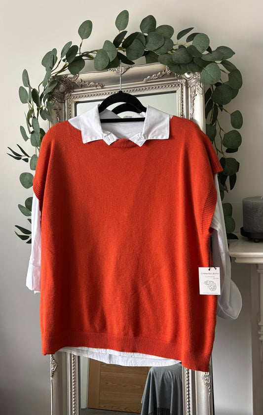 White Shirt and Knit Over Top 2 Piece