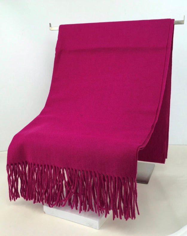 Plain Magenta Cashmere Blend Wrap/Pashmina