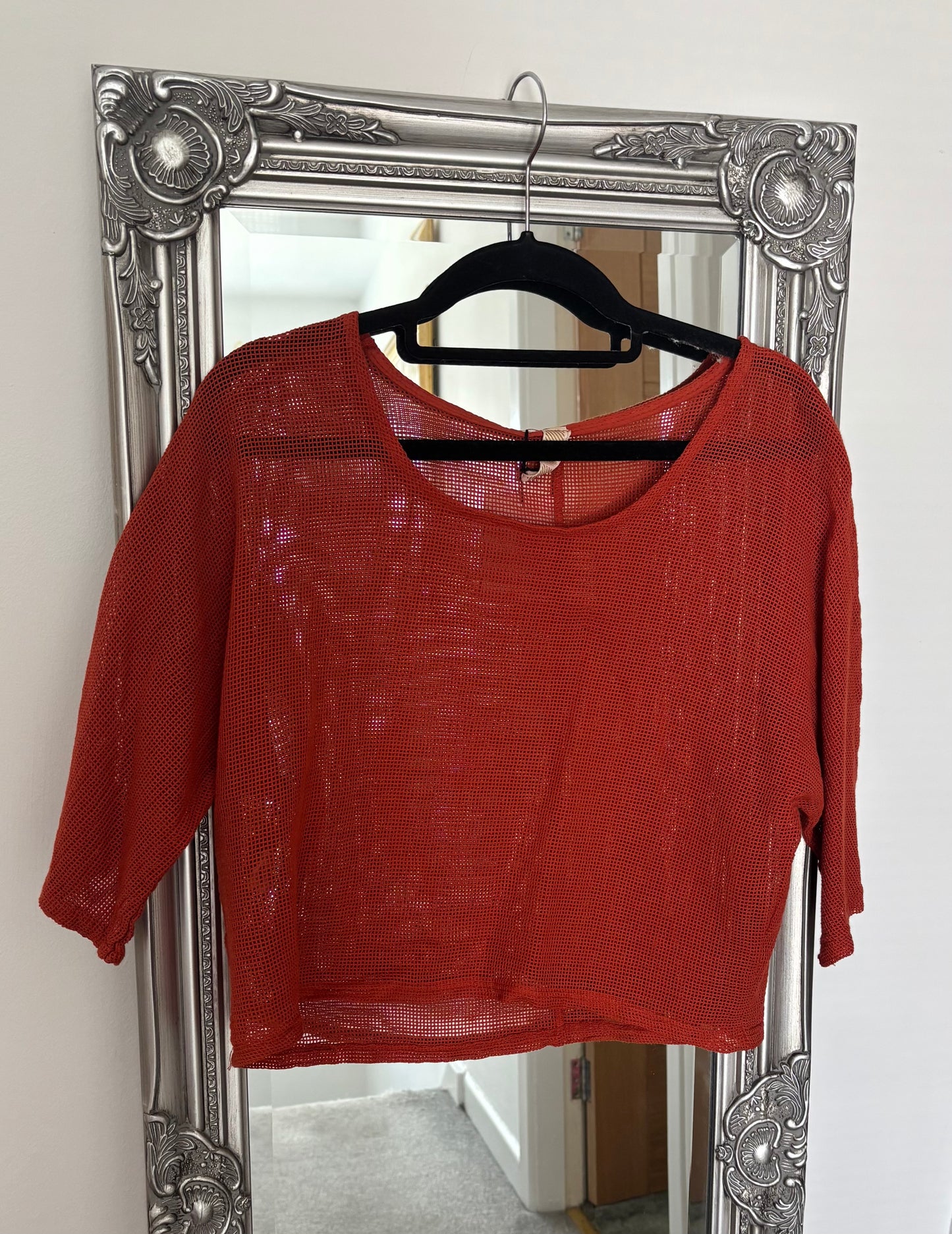 Cotton Dress With Mesh Over Top