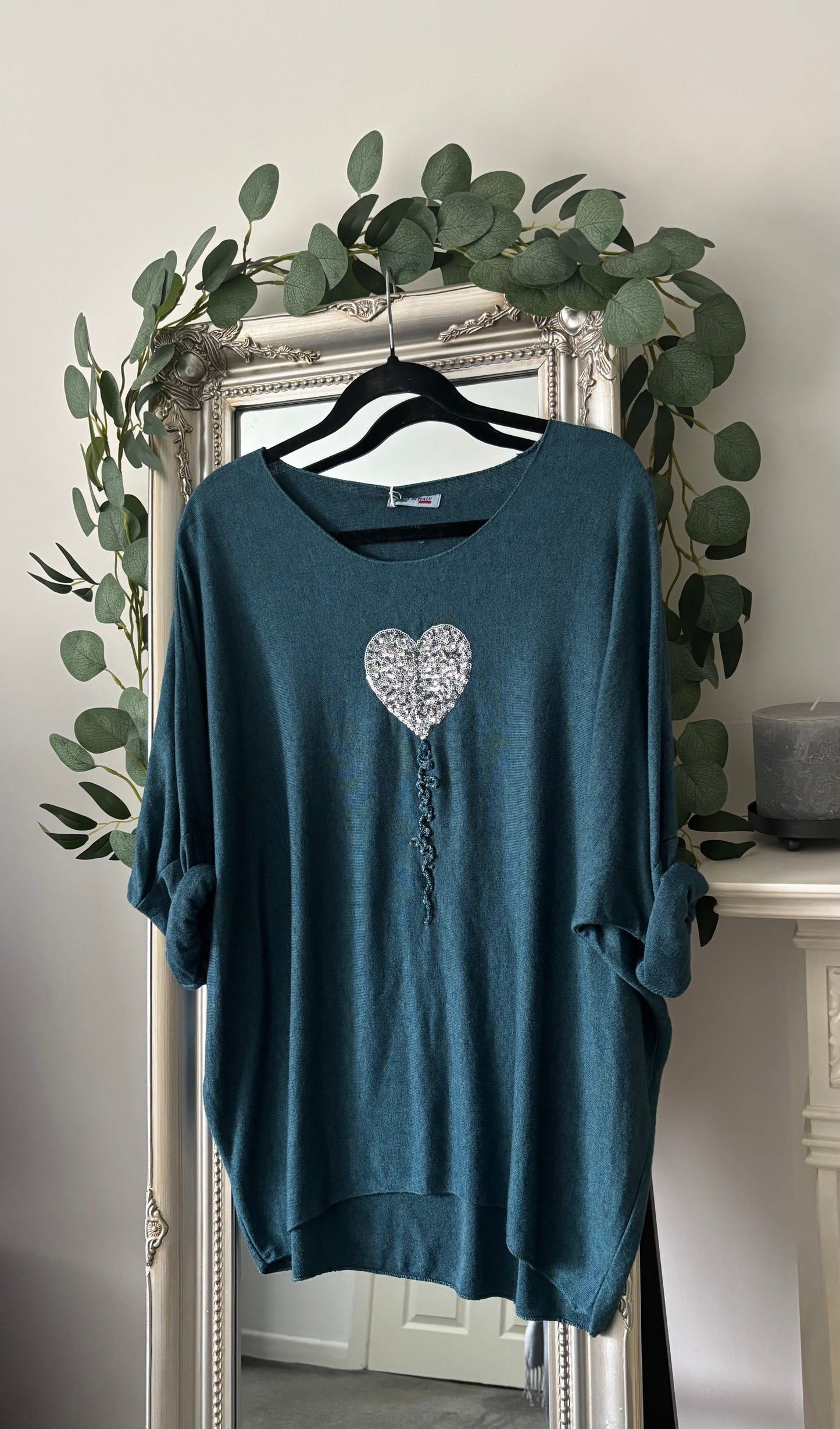 Sequin Heart Balloon Jumper