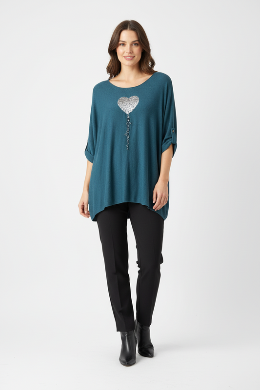 Sequin Heart Balloon Jumper