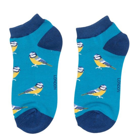 Bamboo Trainer Socks For Women - Bluetits