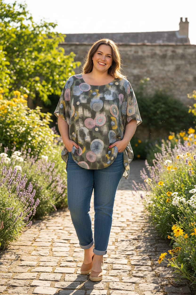 Cotton Plus Size Tunic With Pockets
