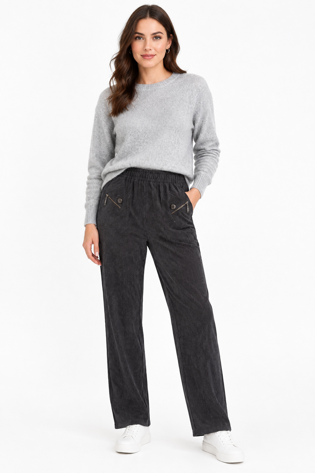Cord Trousers - Grey