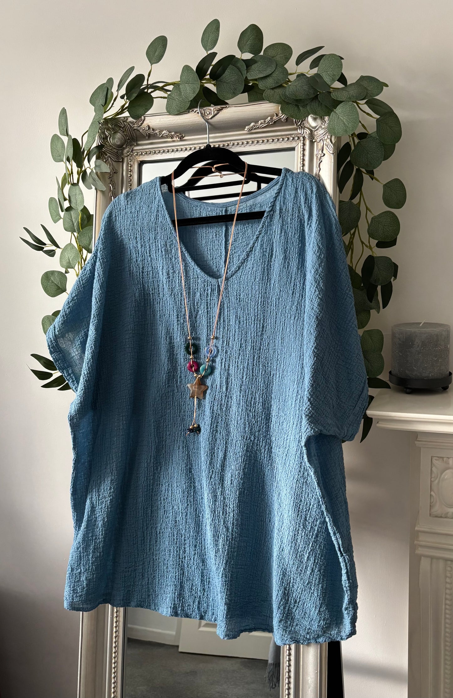Plain Crinkle Cotton Tunic