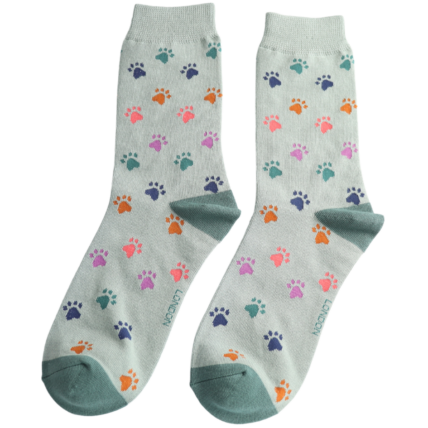 Bamboo Socks For Women - Multi Paw Prints