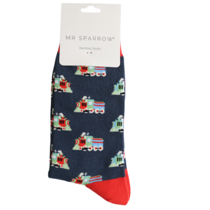 Bamboo Socks For Men - Trains
