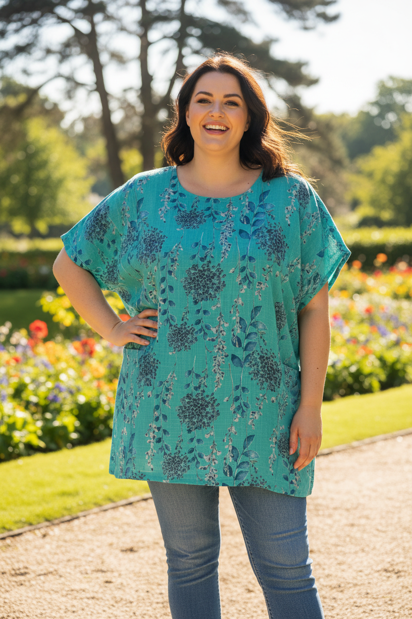 Cotton Floral Print Tunic