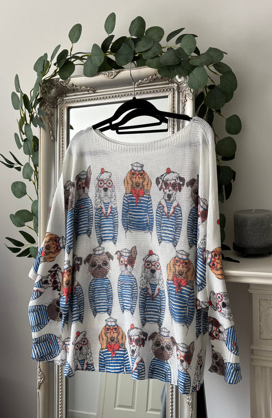 Lightweight Long Sleeve Stripe Dog Jumper