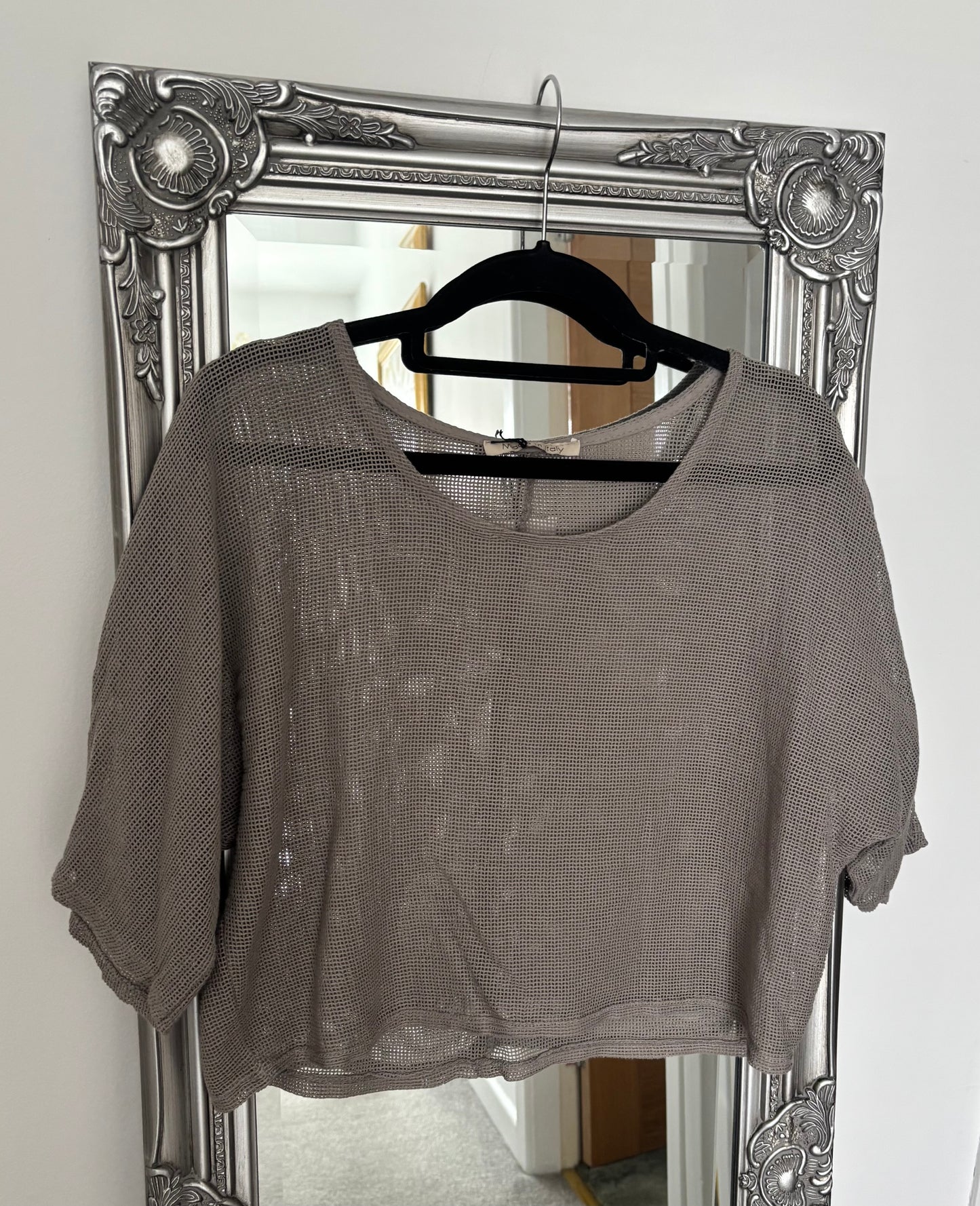Cotton Dress With Mesh Over Top