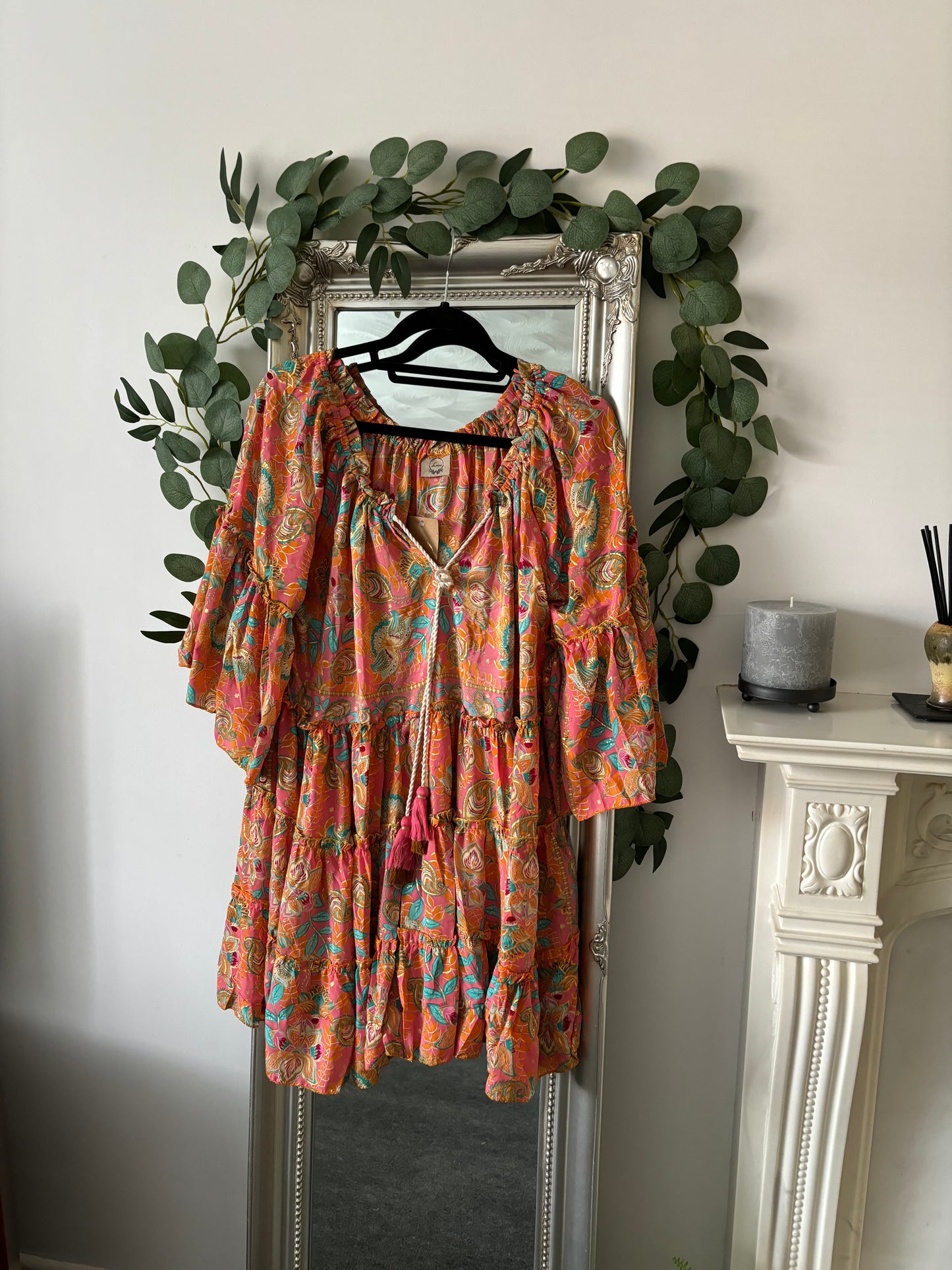 Printed Silky Tiered Tunic/Dress