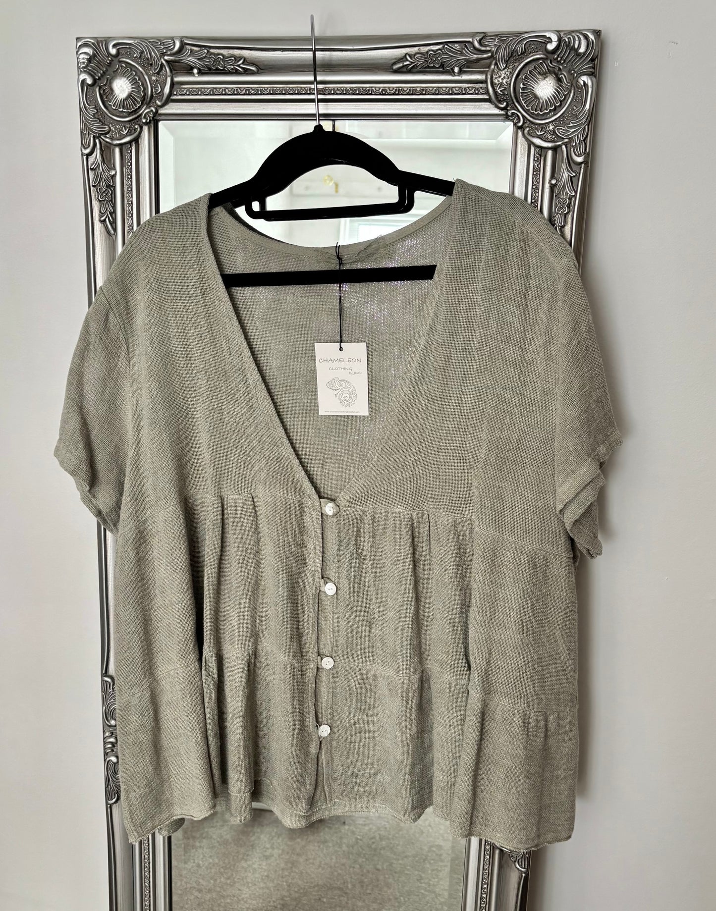 Cotton/Linen Short Sleeve Jacket/Tunic