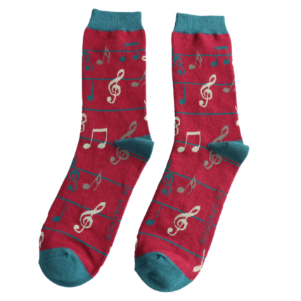 Bamboo Socks For Men - Multi Colour Music Notes