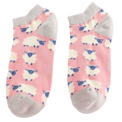Bamboo Trainer Socks For Women - Sheep