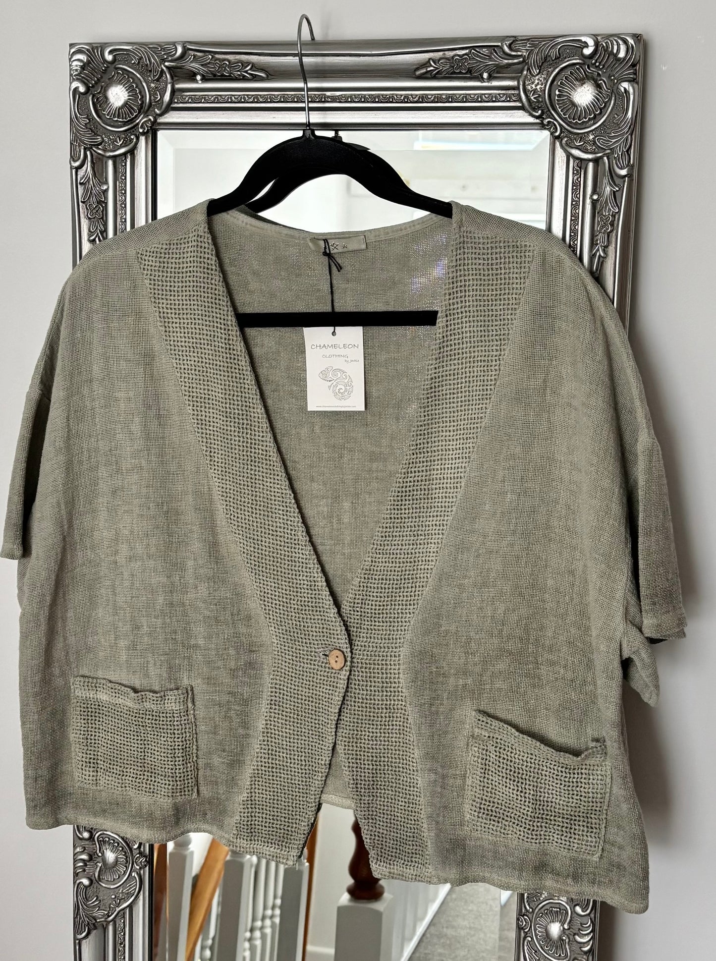 Cotton/Linen Short Sleeve Jacket
