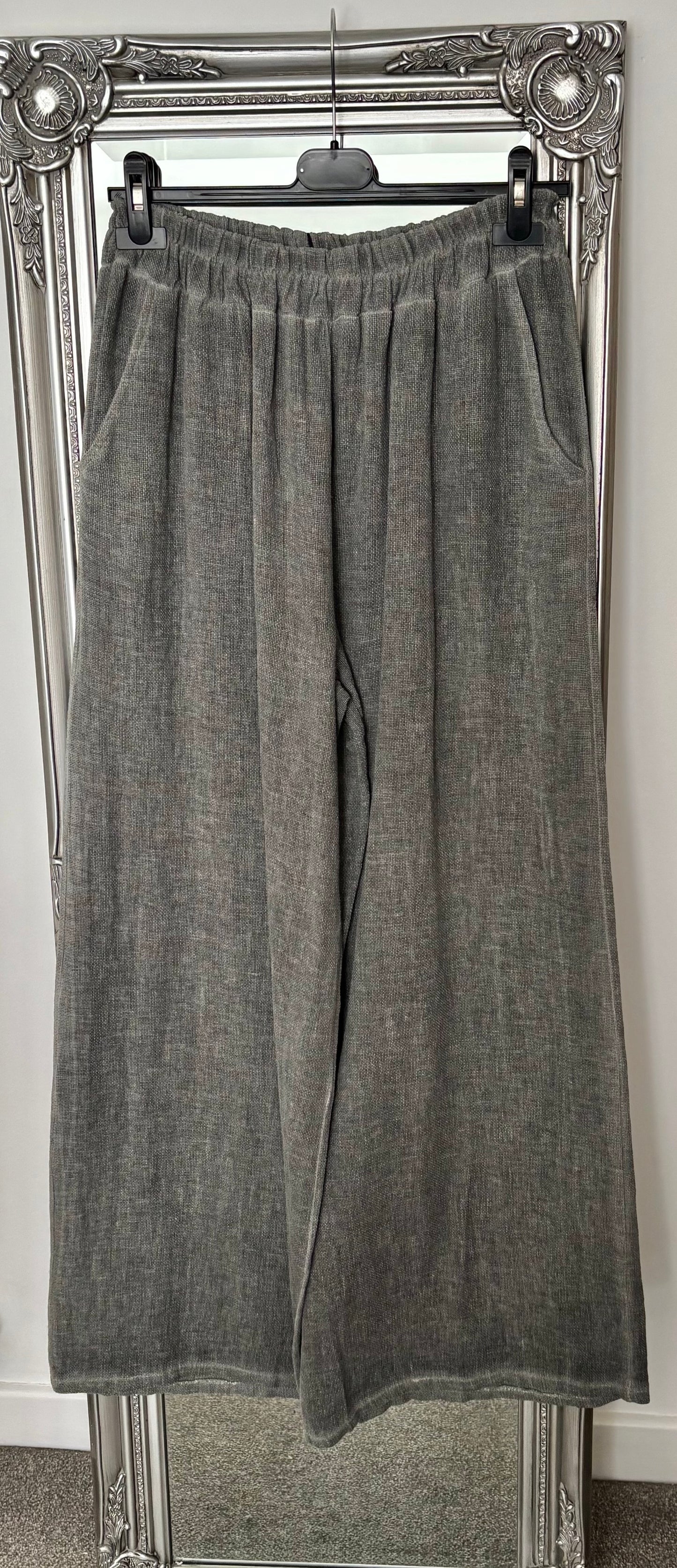 Cotton/Linen Palazzo Trousers