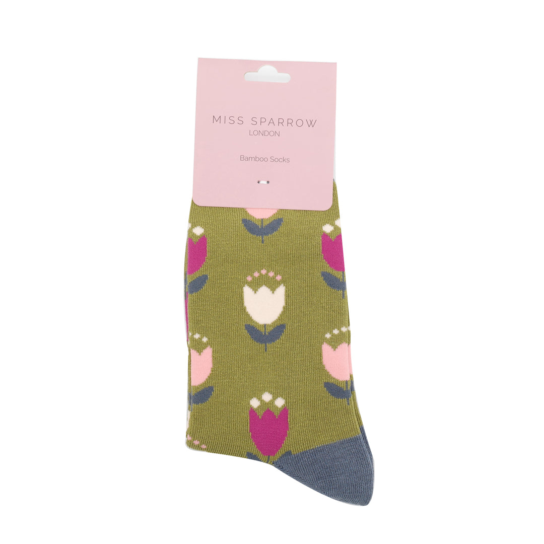 Bamboo Socks For Women - Tulips