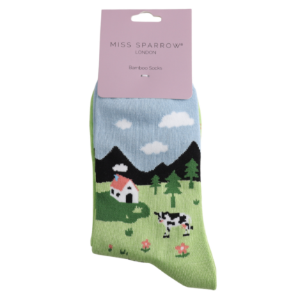 Bamboo Socks For Women - Cows In The Field