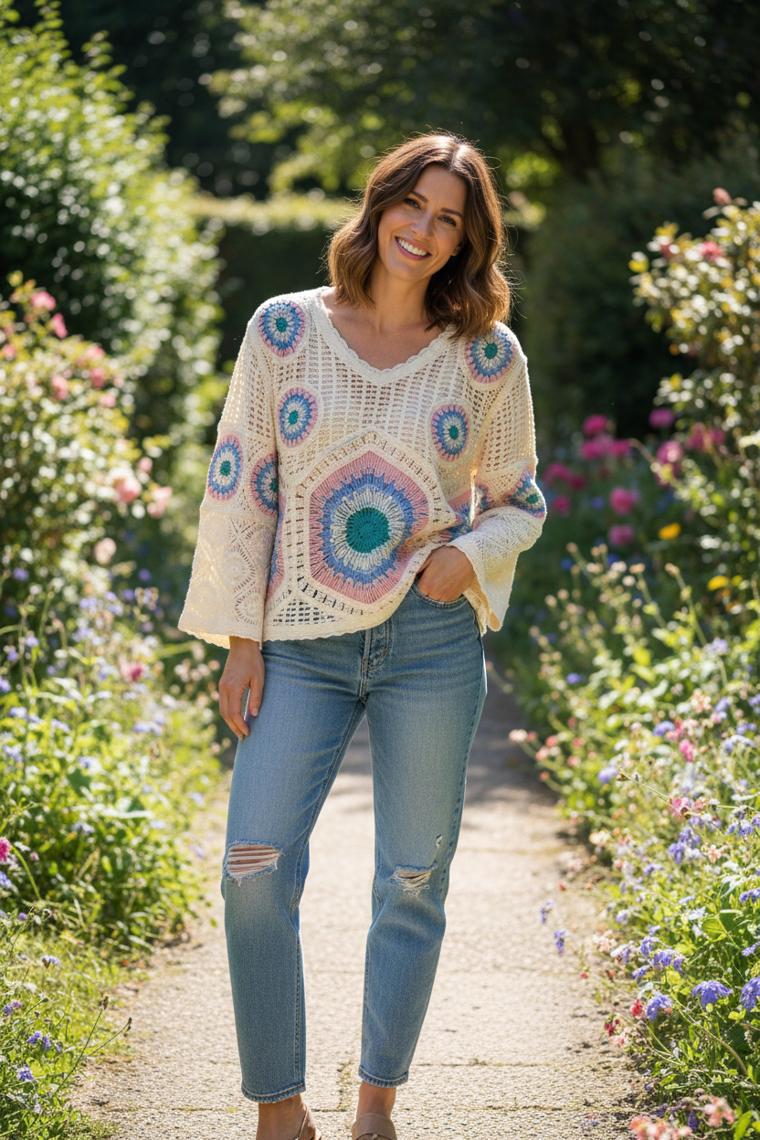 Crochet Effect Jumper