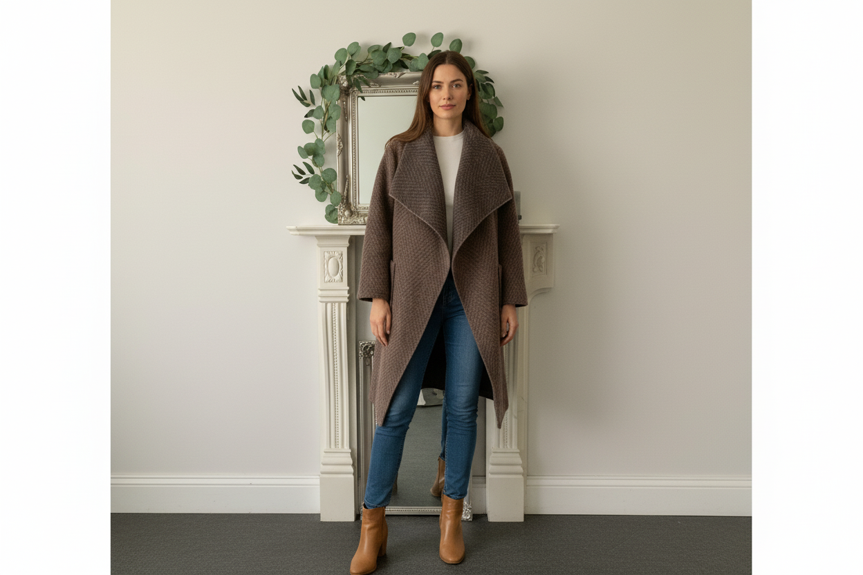 Wool Mix Edge to Edge Coat