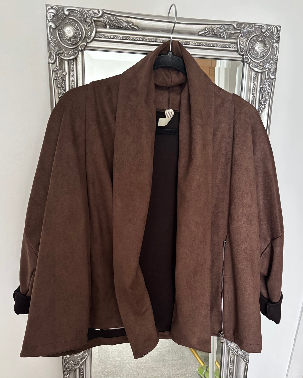 Faux Suede Zip Jacket