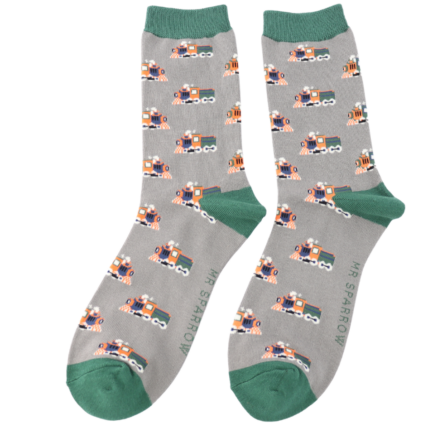 Bamboo Socks For Men - Trains