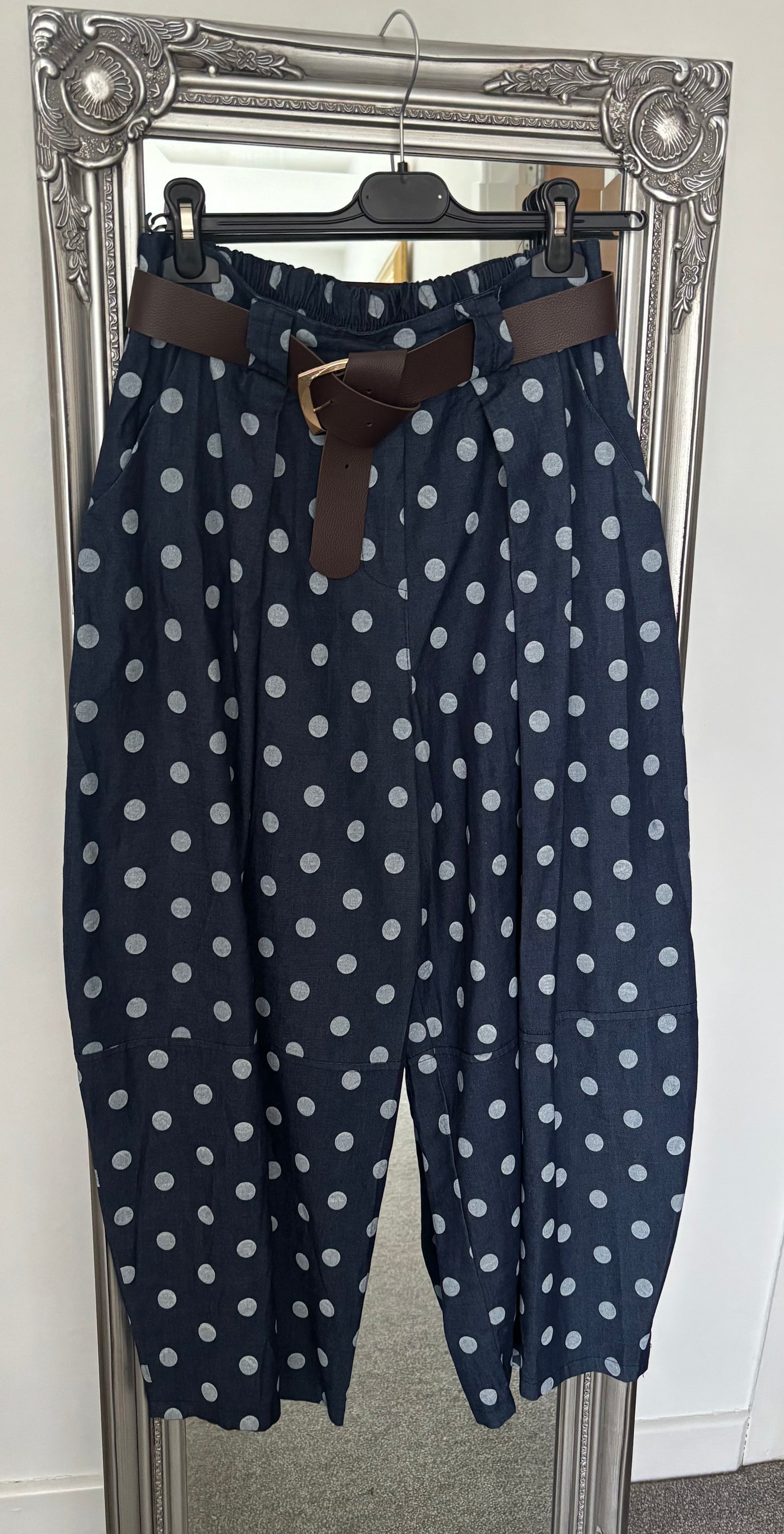 Cotton Large Spot Trousers