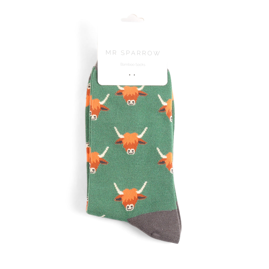 Bamboo Socks For Men - Highland Cows