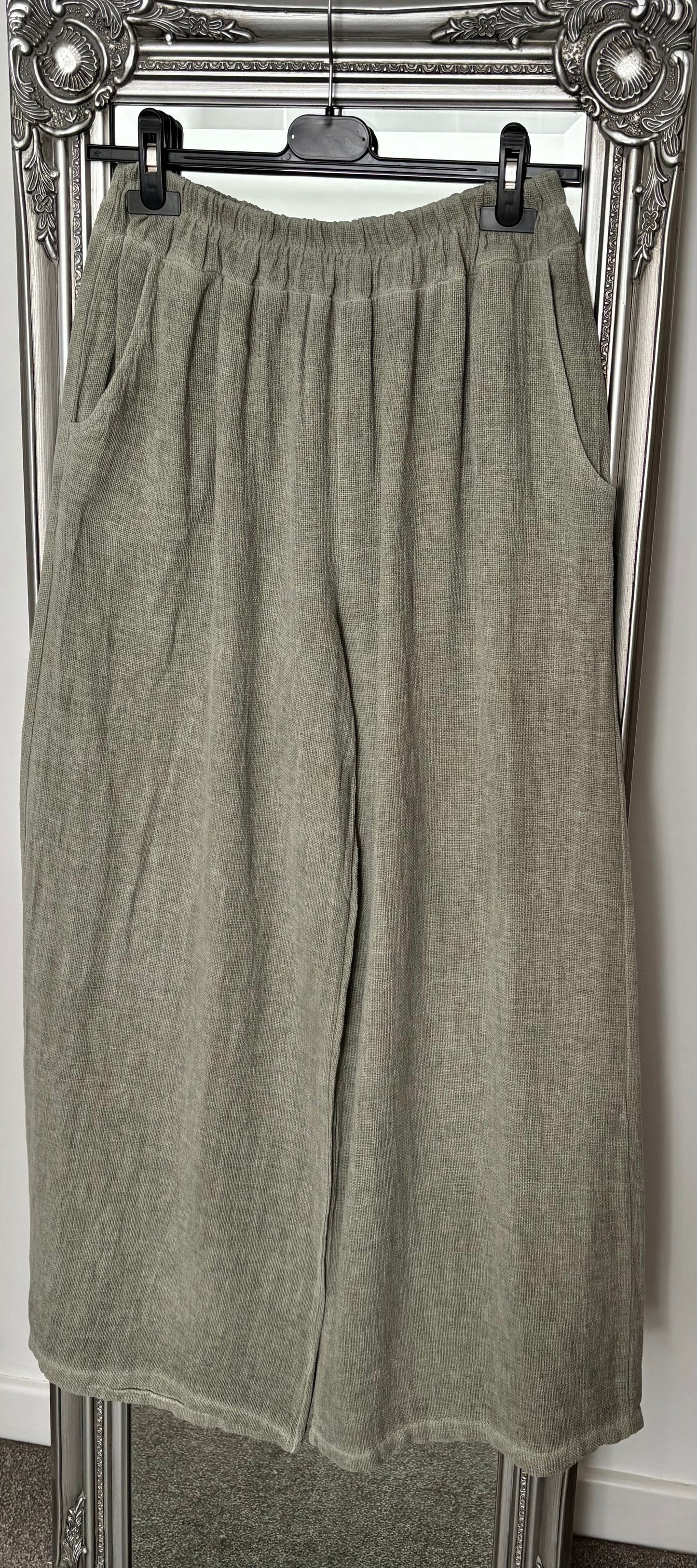Cotton/Linen Palazzo Trousers