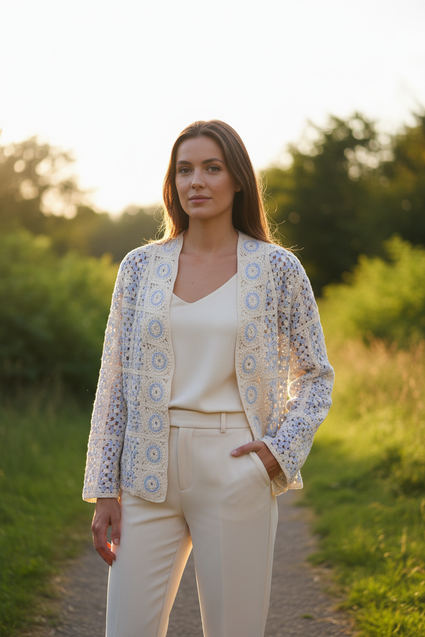 Crochet Two Tone Jacket