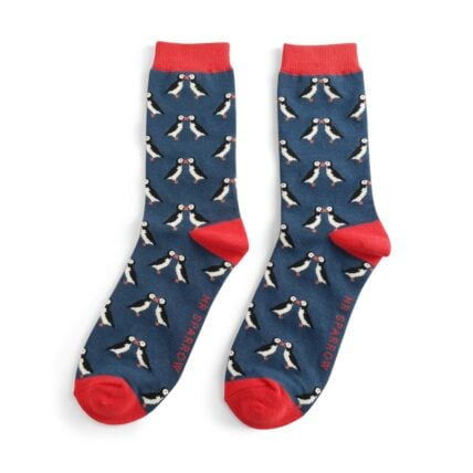 Bamboo Socks For Men - Kissing Puffins