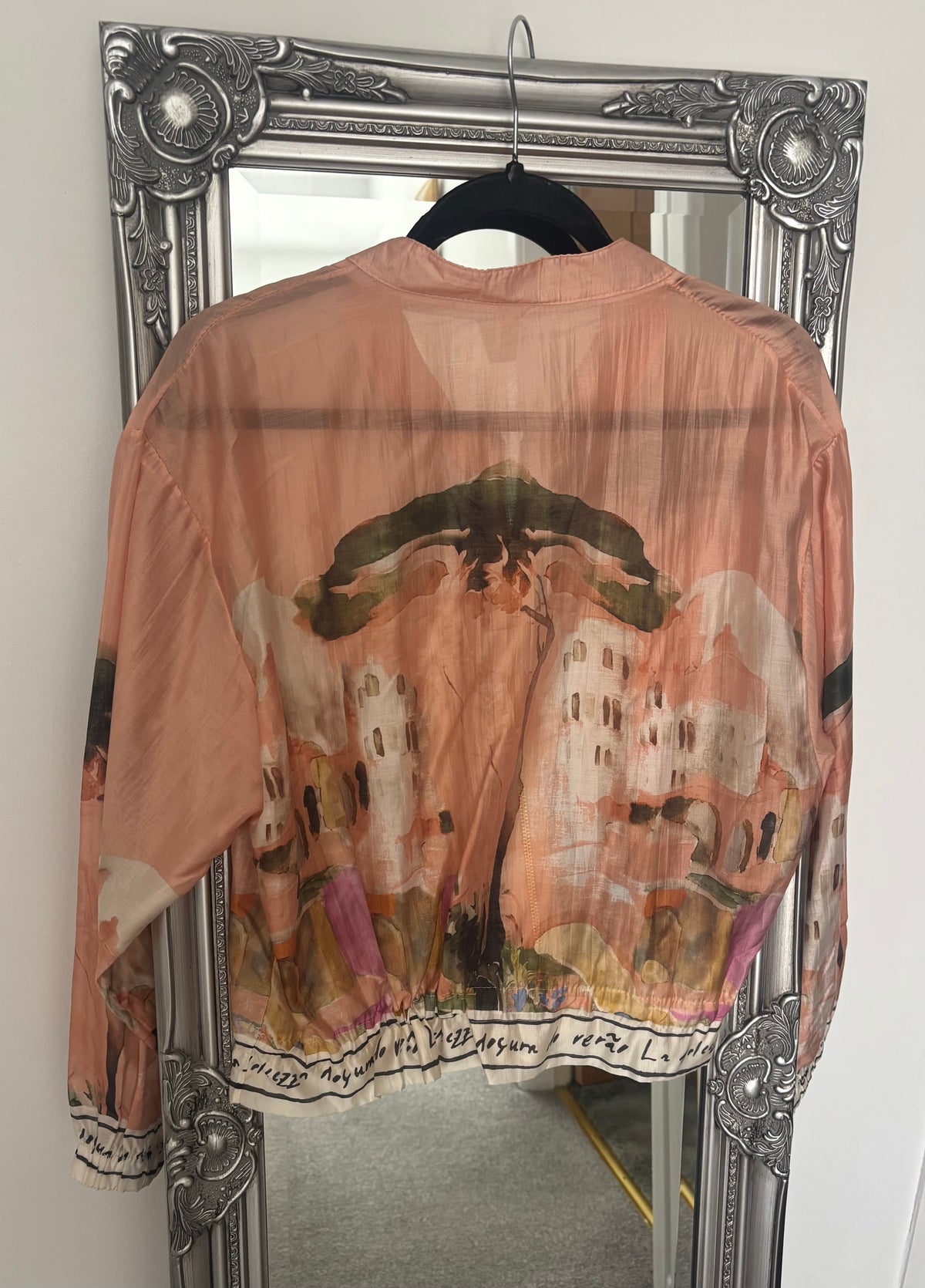 Chiffon Print Zip Jacket
