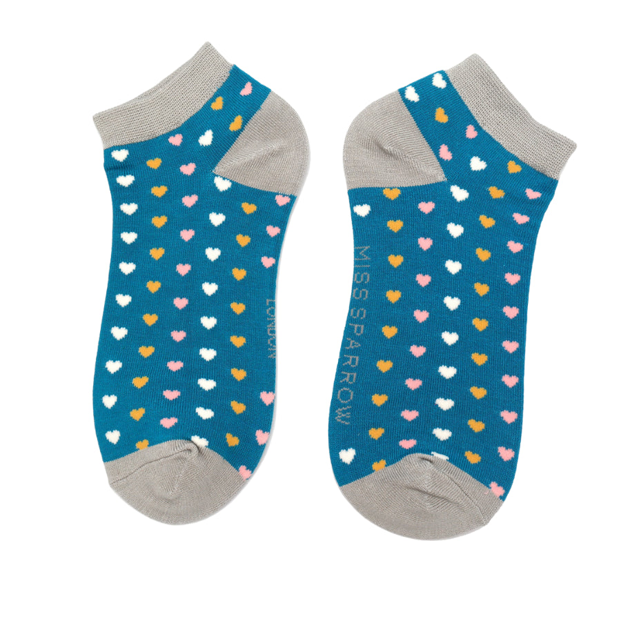 Bamboo Trainer Socks For Women - Hearts